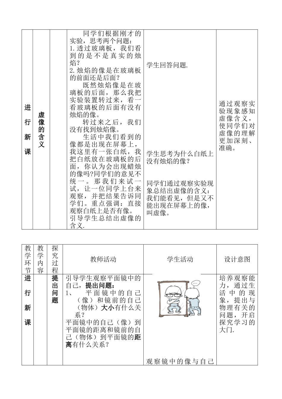 八年级物理上册 《平面镜成像》教学设计 人教新课标版_第3页