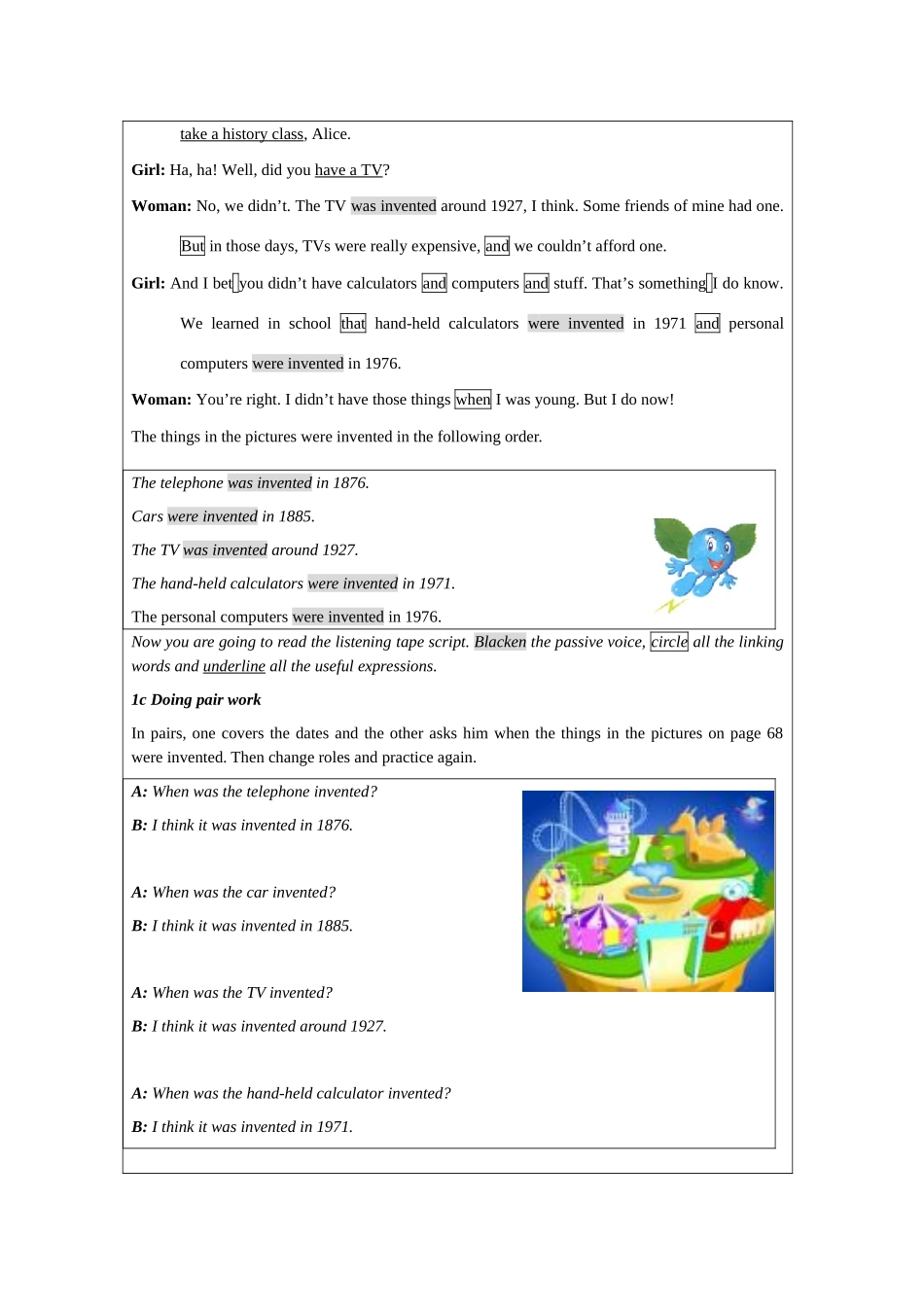 九年级英语When was it invented教案2新人教版_第3页