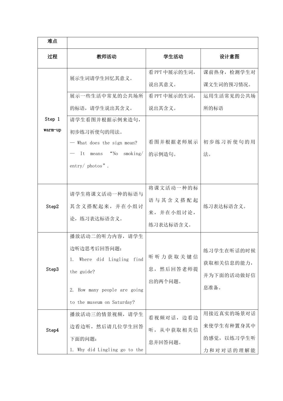 学年九年级英语上册 Module 5 Museums Unit 1 Don’t cross that rope教案 （新版）外研版-（新版）外研版初中九年级上册英语教案_第2页