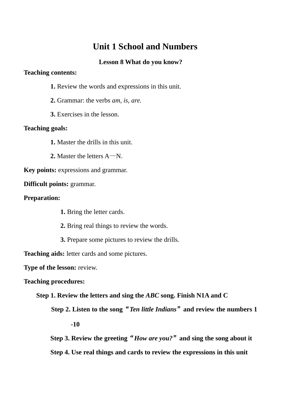 七年级英语Unit 1 School and Numbers Lesson 8冀教版_第1页