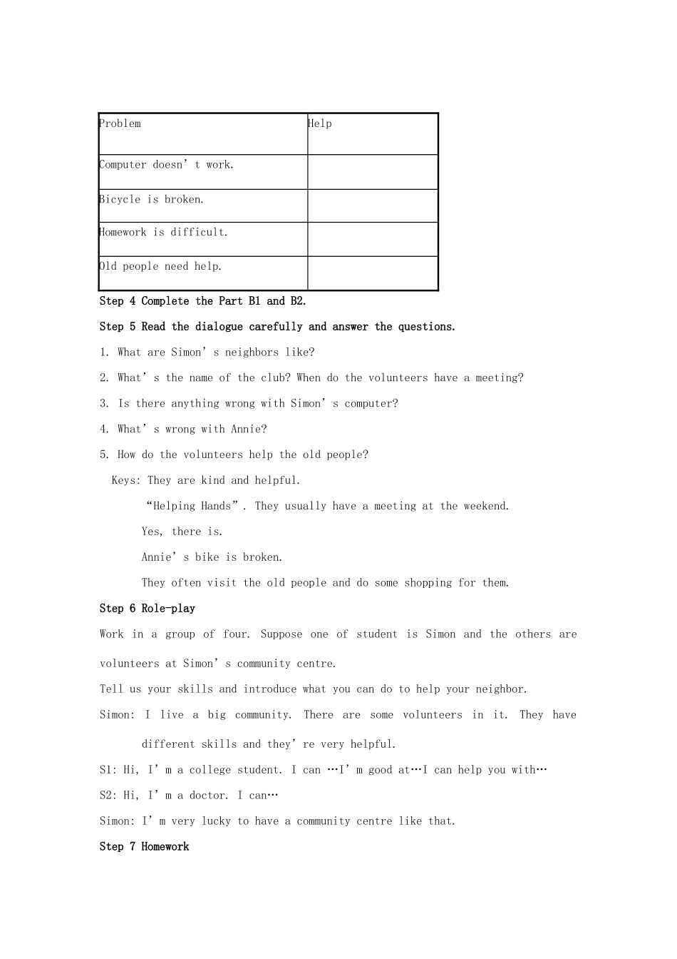 七年级英语下册 Unit 2 Neighbours Reading教案 （新版）牛津版-（新版）牛津版初中七年级下册英语教案_第2页