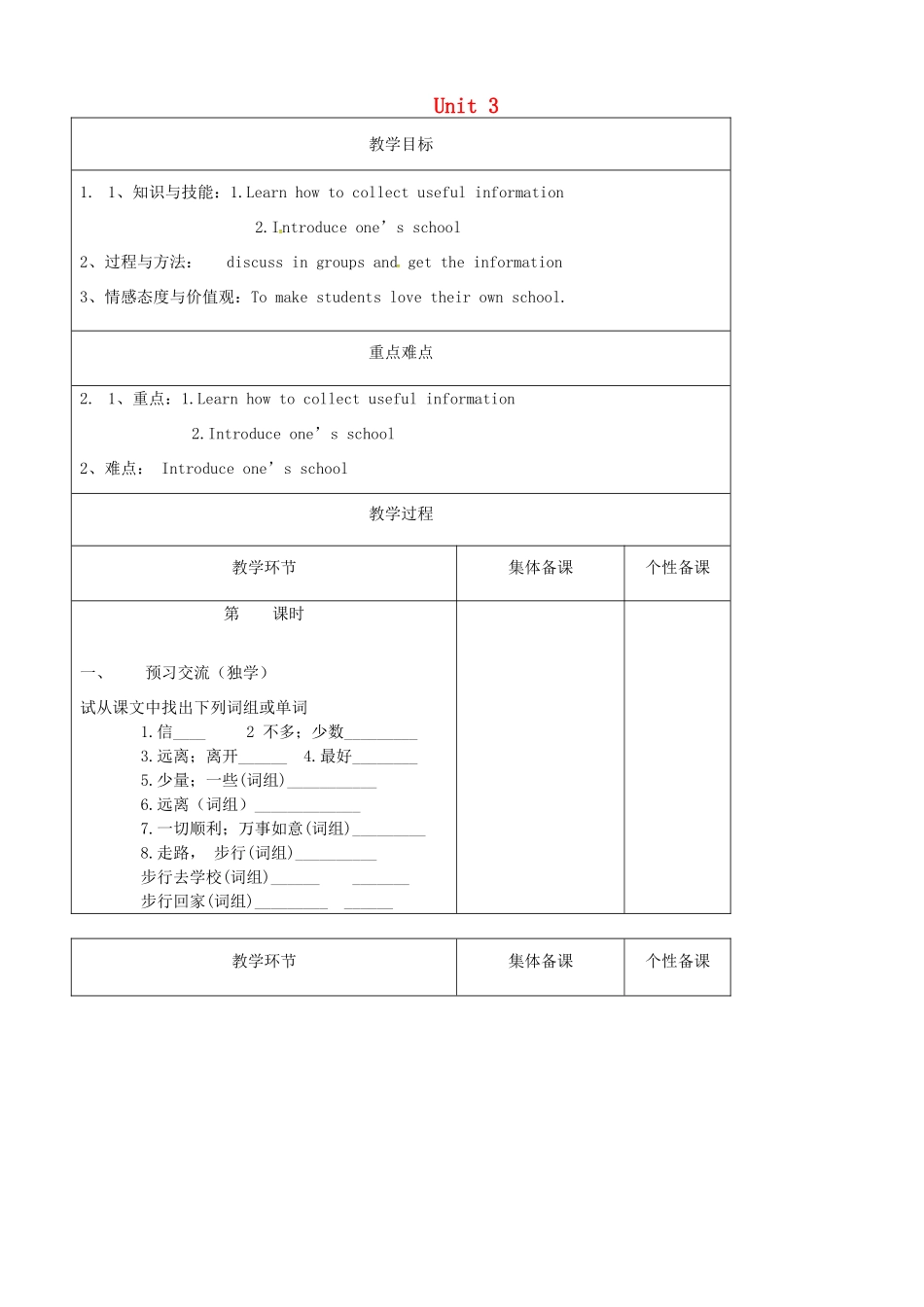 七年级英语上册 Unit 3 Welcome to our school Task教案 （新版）牛津版-（新版）牛津版初中七年级上册英语教案_第1页