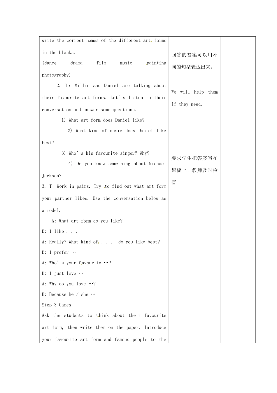 九年级英语上册 Unit 5 Art world Comic strip教案 （新版）牛津版-（新版）牛津版初中九年级上册英语教案_第2页