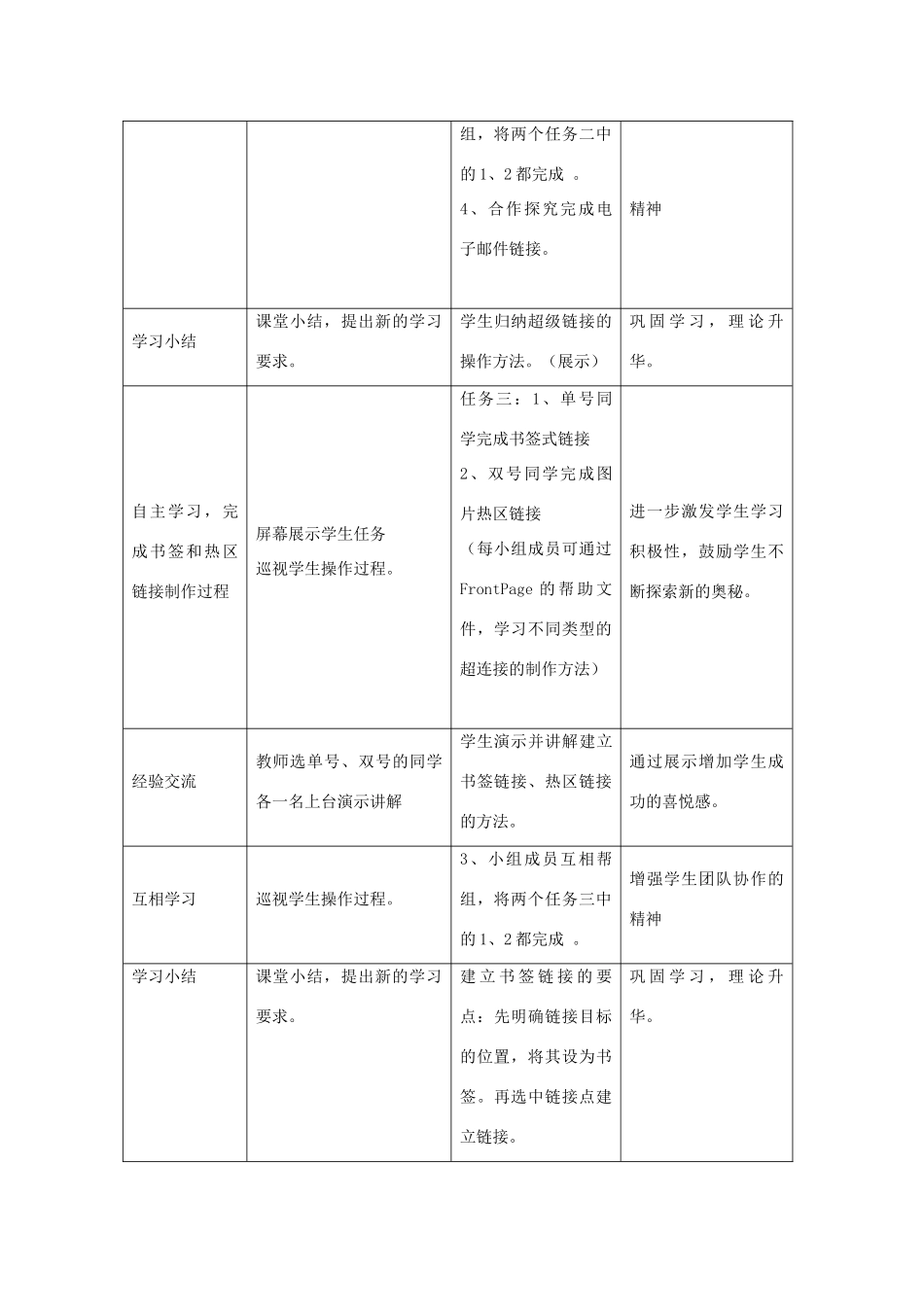 七年级信息技术 网页中的超级链接教案 青岛版_第3页