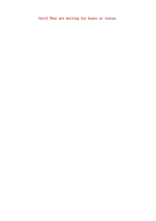 七年级英语上册 Module 9 People and places Unit 2 They're waiting for buses or trains教案 （新版）外研版-（新版）外研版初中七年级上册英语教案