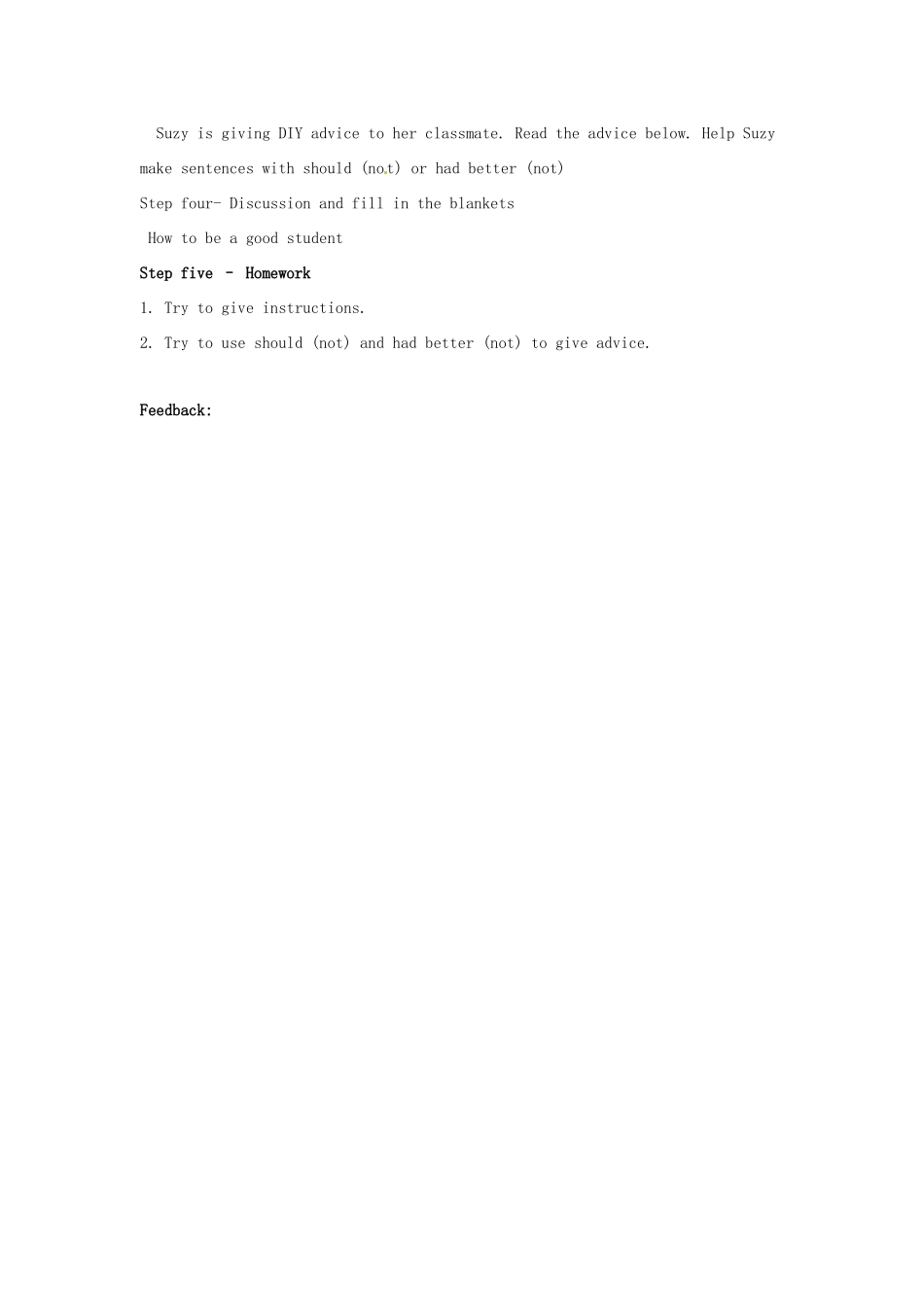 八年级英语上册 Unit 4 Do it yourself Grammar教案3 （新版）牛津版-（新版）牛津版初中八年级上册英语教案_第2页