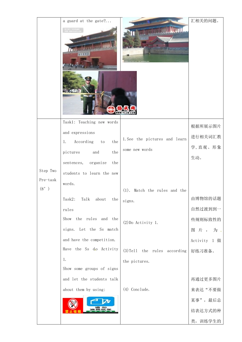 九年级英语上册 Module 5 Unit 1 You mustn’t touch it教案 外研版-外研版初中九年级上册英语教案_第2页