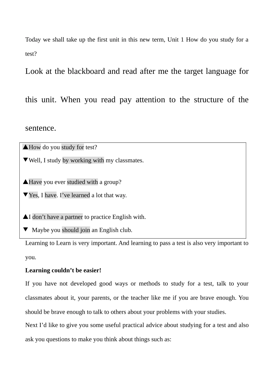 九年级英语 Unit1 How do you study for a test人教版_第2页