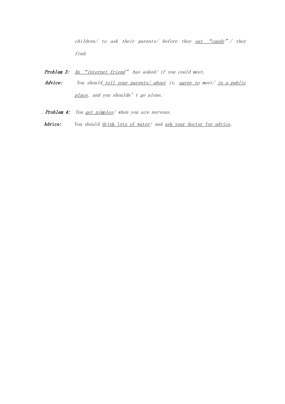 四川省江油市九年级英语《 Unit 4 What would you do》SELF CHECK教案 人教新目标版_第3页