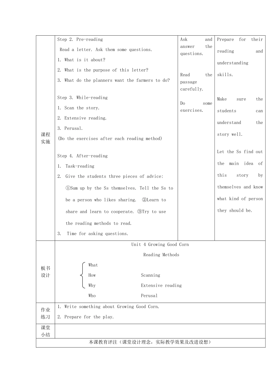 九年级英语上册 Unit 4 Growing good corn Reading教案 教科版五四制-教科版初中九年级上册英语教案_第2页