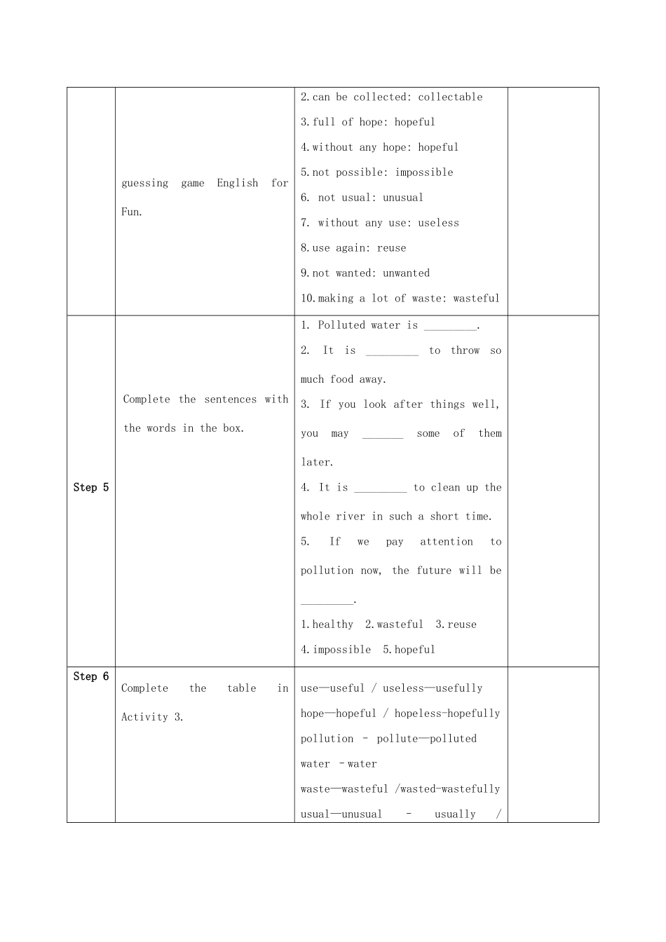 学年九年级英语上册 Module 12 Save our world Unit 3 Language in use教案 （新版）外研版-（新版）外研版初中九年级上册英语教案_第3页