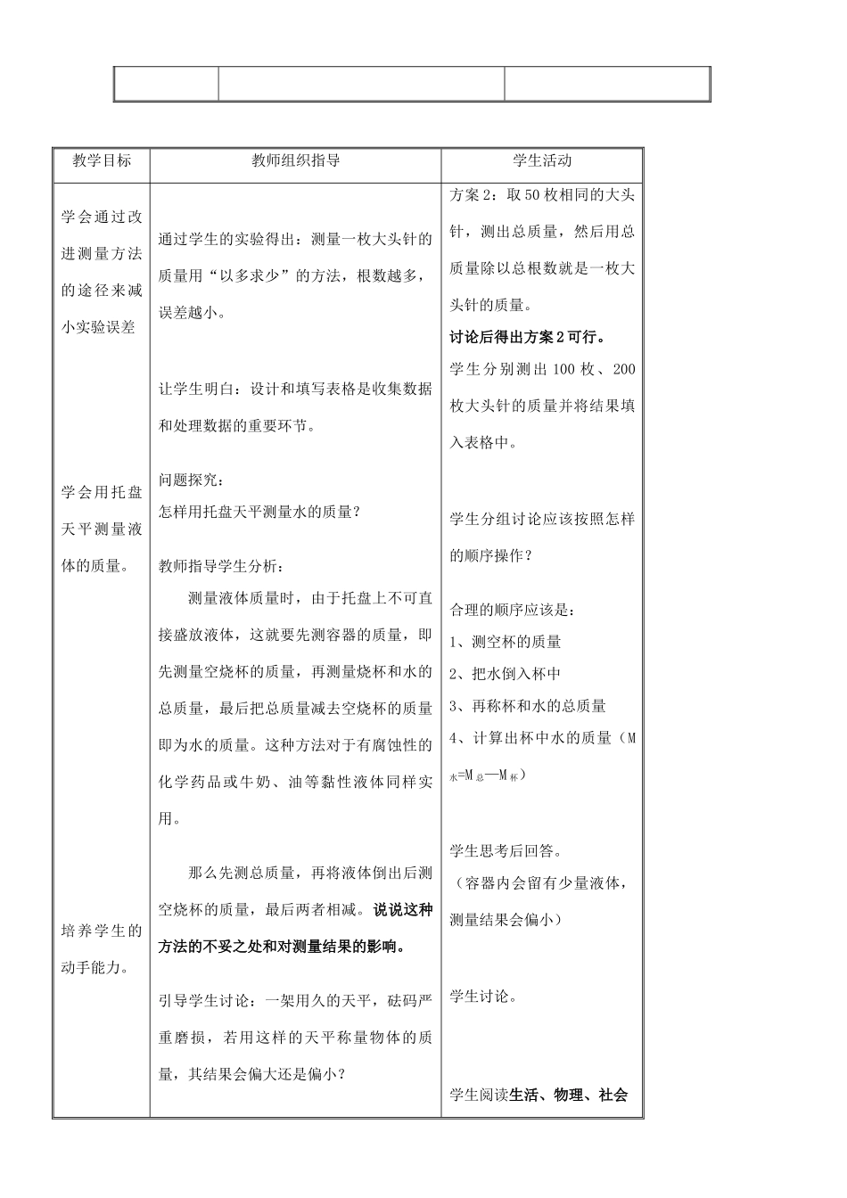 八年级物理下册 6.2 测量物体的质量教案 苏科版-苏科版初中八年级下册物理教案_第2页