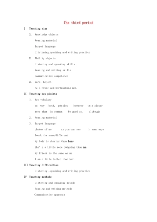 八年级英语上册 unit6The third period教案 人教新目标版