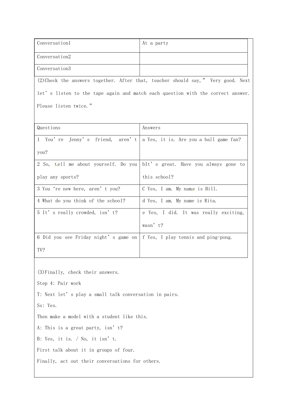 八年级英语下册 Unit 2 It’s a nice day，isn’t it Period 3教案 （新版）鲁教版五四制-鲁教版五四制初中八年级下册英语教案_第3页