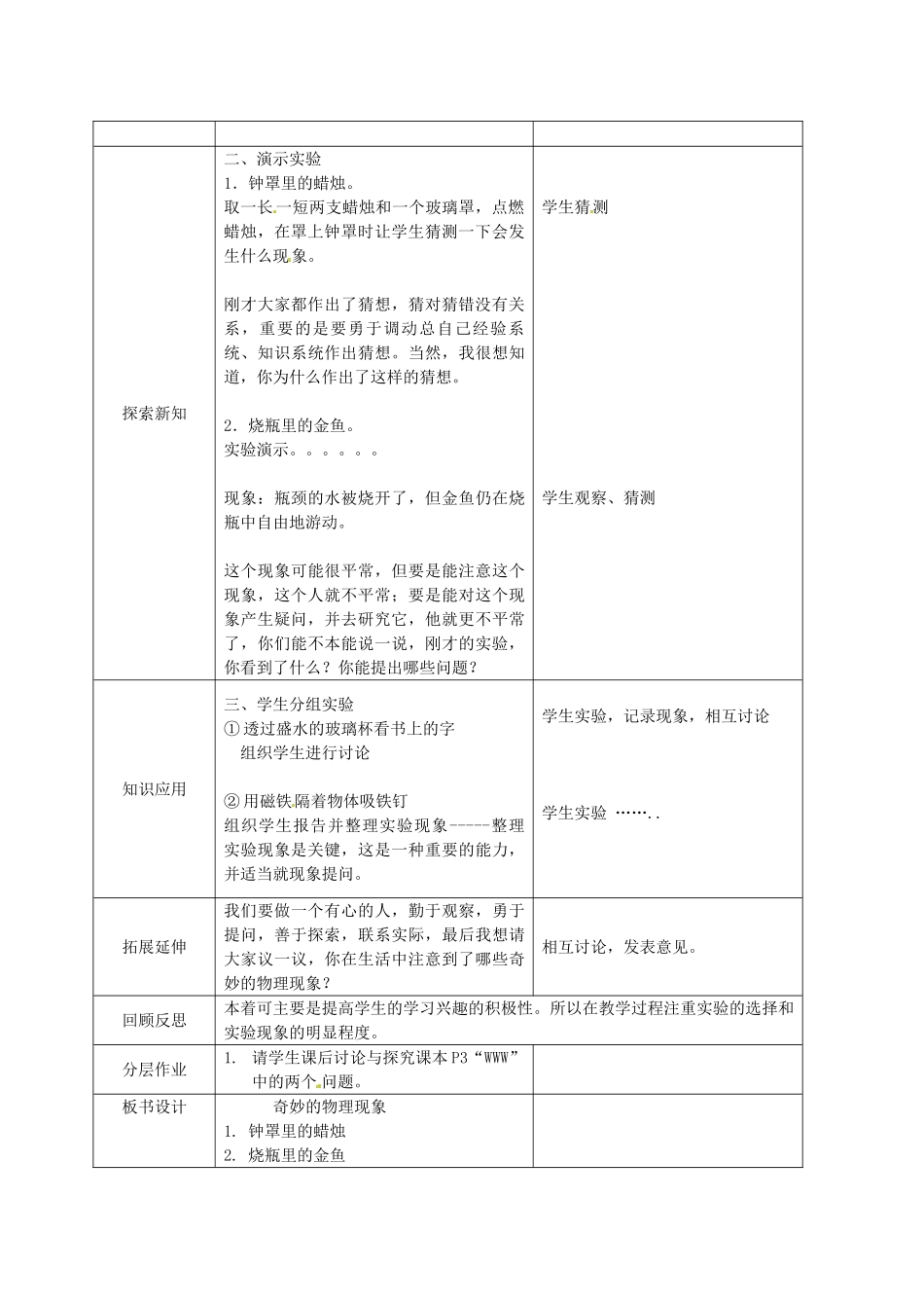 八年级物理上册《引言 一 奇妙的物理现象》教案 苏科版-苏科版初中八年级上册物理教案_第2页