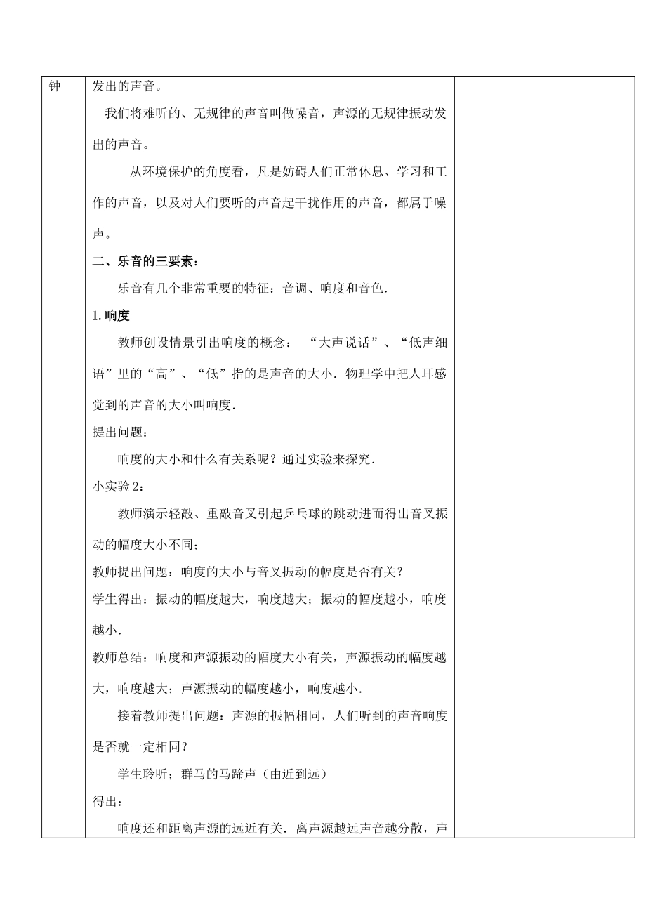 八年级物理 3.2乐音与噪音教案 沪科版_第2页