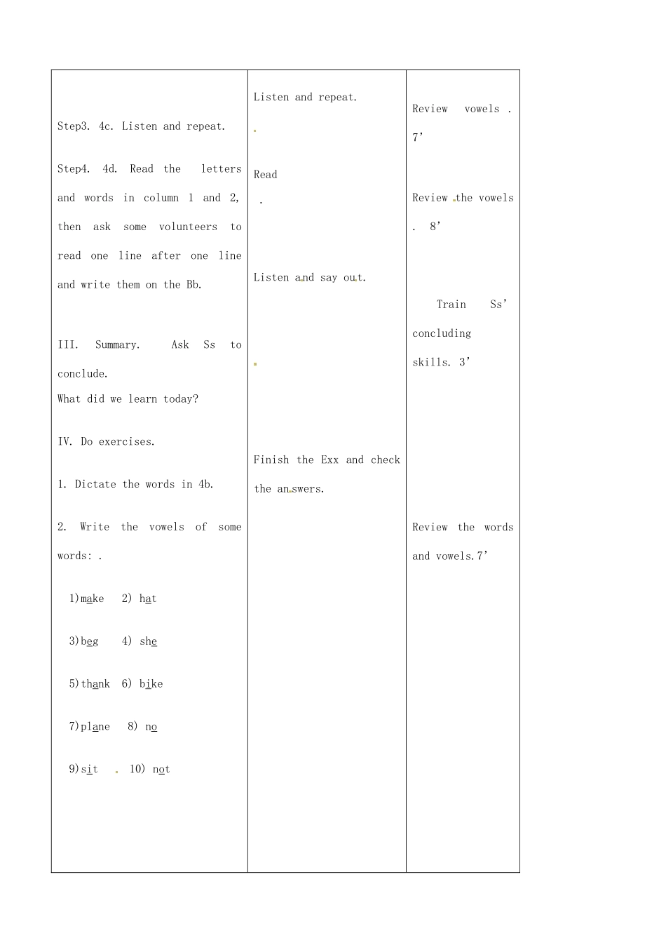 吉林省四平市第十七中学七年级英语上册《Starter Unit 2 Whats this in English》（第3课时）教案 （新版）人教新目标版_第3页