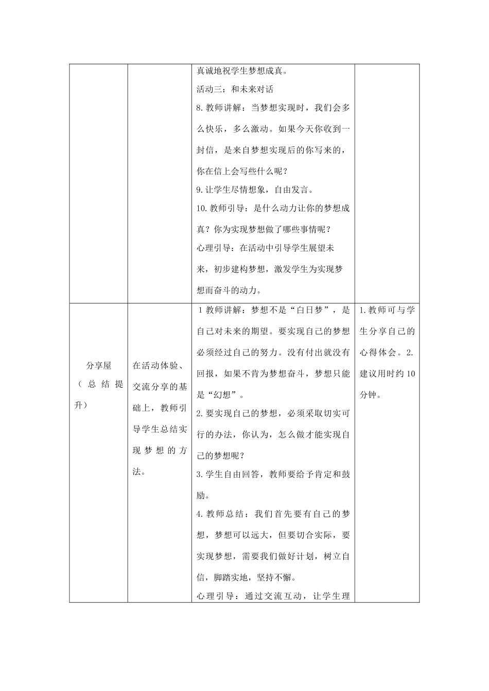 七年级道德与法治上册 第一单元 成长的节拍 第一课 中学时代 第2框 少年有梦教学设计 新人教版_第3页