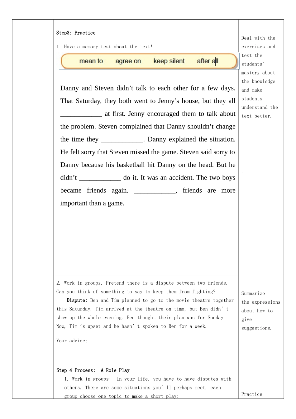 九年级英语下册 Unit 7 Lesson 41 Jenny’s Good Advice教学设计 （新版）冀教版_第2页