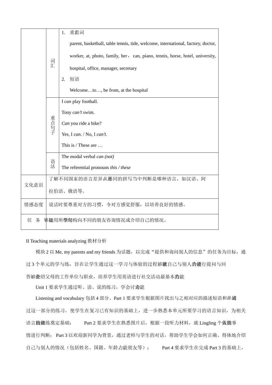 七年级英语Module2 Me, my parents and my friends教案 外研社_第2页