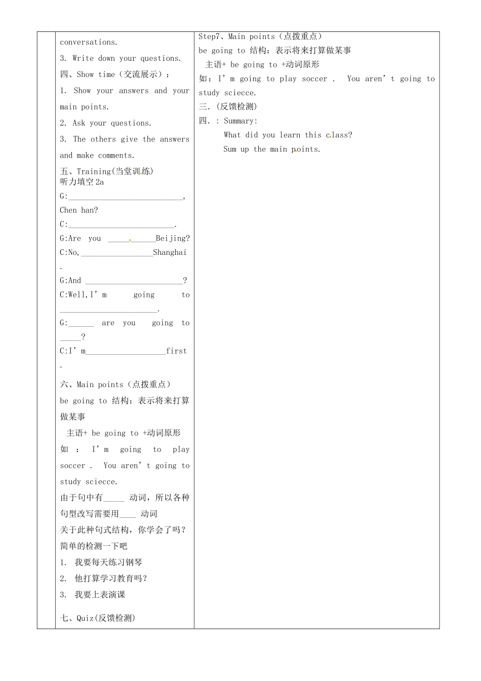 七年级英语下册 Unit 2 I’m going to study computer science教案1 鲁教版五四制-鲁教版五四制初中七年级下册英语教案_第2页