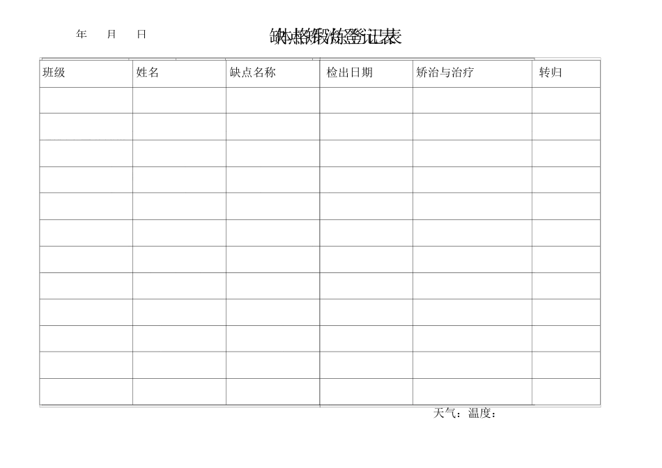托幼儿园卫生保健十二种表格的九种表格_第1页