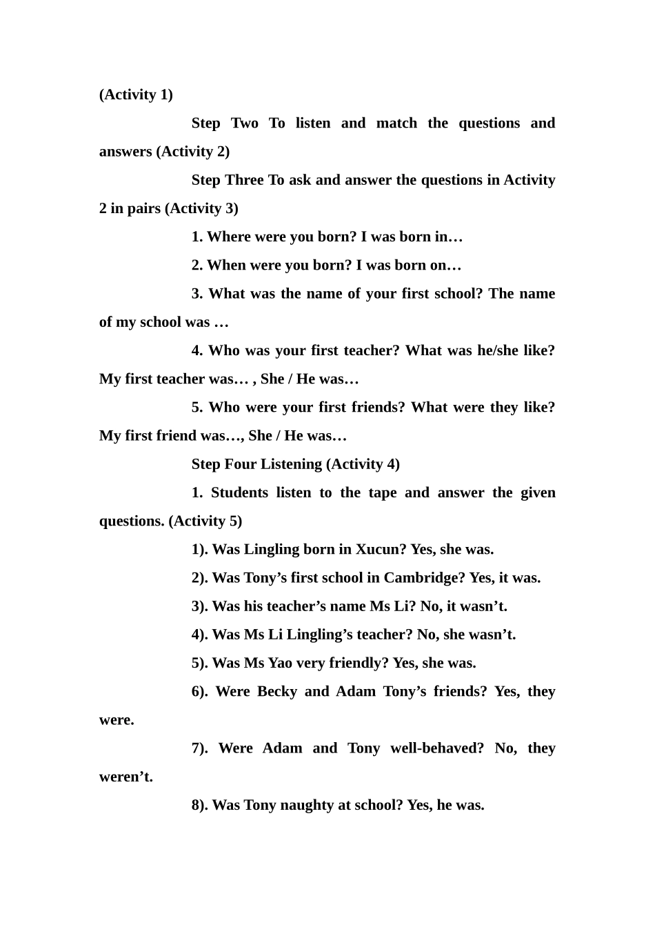 初一英语下Module8Unit1教案外研版_第3页