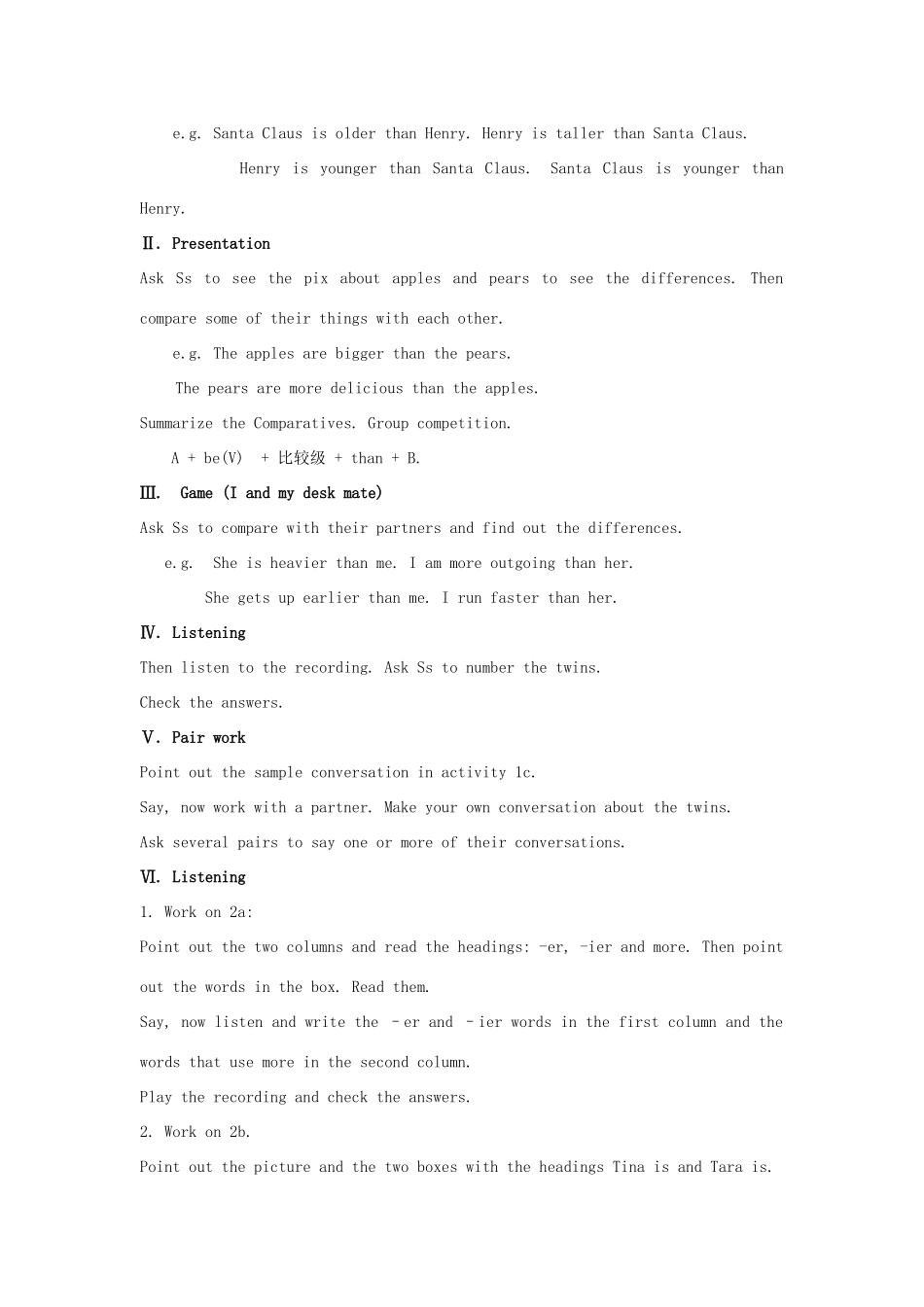 七年级英语上册 Unit 7 I’m more outgoing than my sister Section A（1a-2d）Period 1教案 鲁教版五四制_第2页