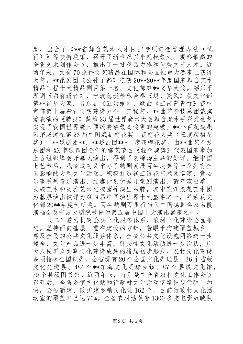 最新文化厅领导讲话发言材料_第2页