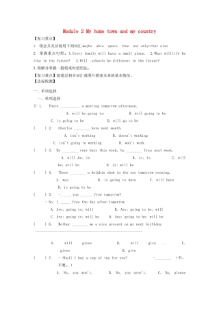 七年级英语下册 Module 4 Life in the future复习教案 （新版）外研版-（新版）外研版初中七年级下册英语教案