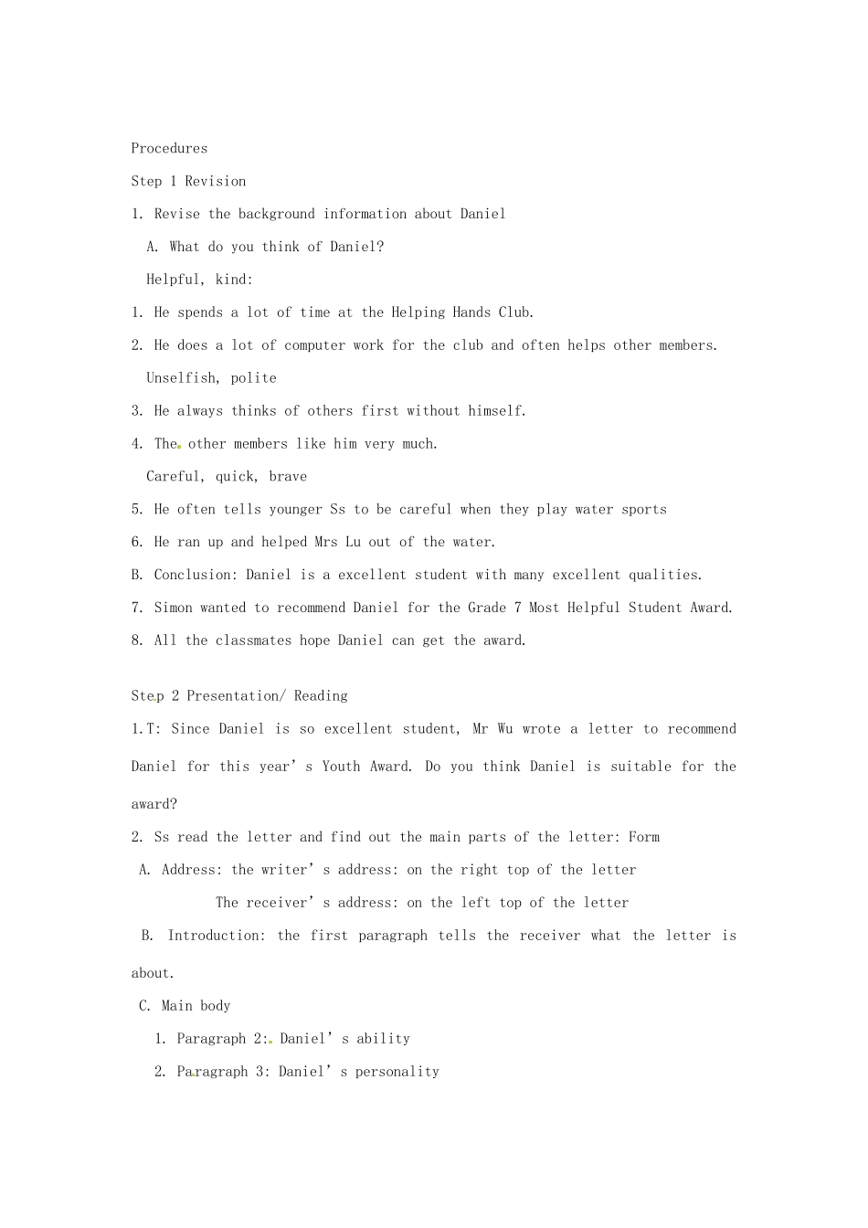 七年级英语下册 Unit 5 Abilities Study skills & Main task教案 牛津版_第3页