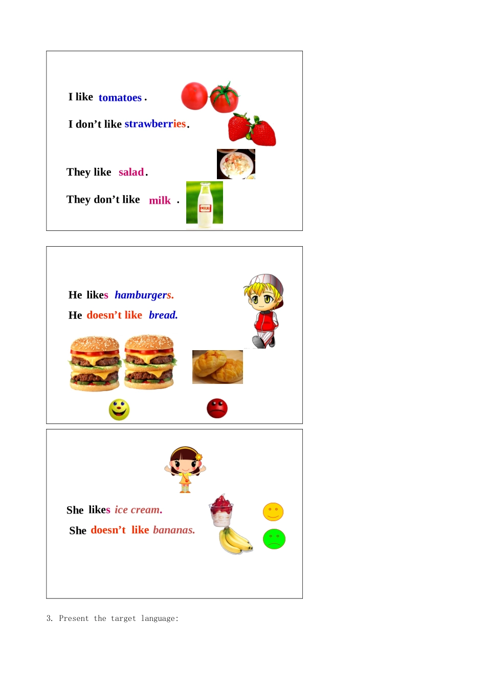 七年级英语上册 Unit 6 Do you like bananas？Period 3（Grammar focus-3c）教案 （新版）人教新目标版_第3页