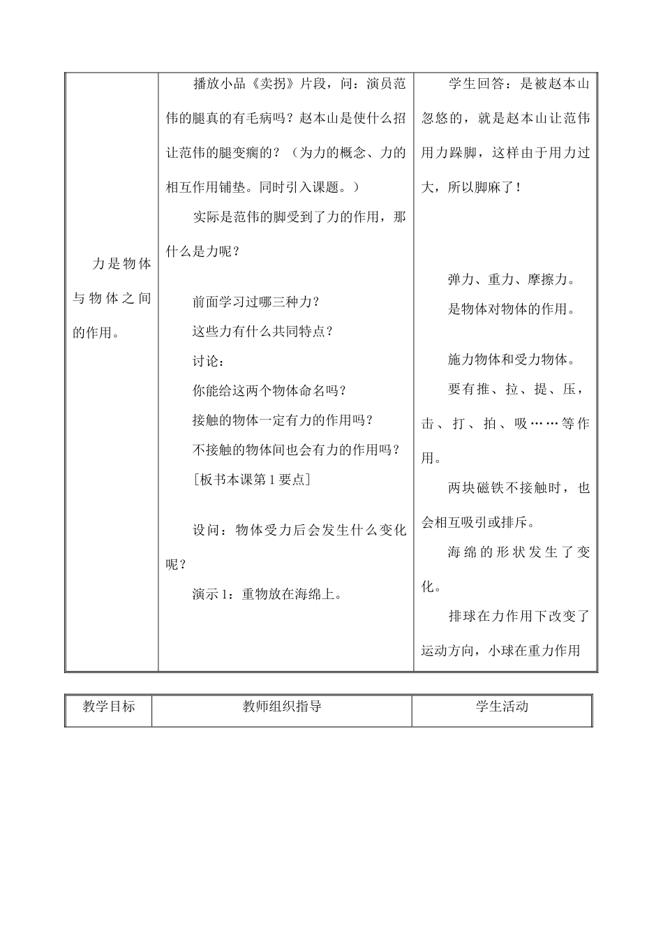 八年级物理下册 第八章 力 四 力的作用是相互的教案 （新版）苏科版-（新版）苏科版初中八年级下册物理教案_第2页