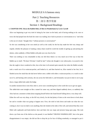 八年级英语冀教版Module 6 Section 1 Background Readings