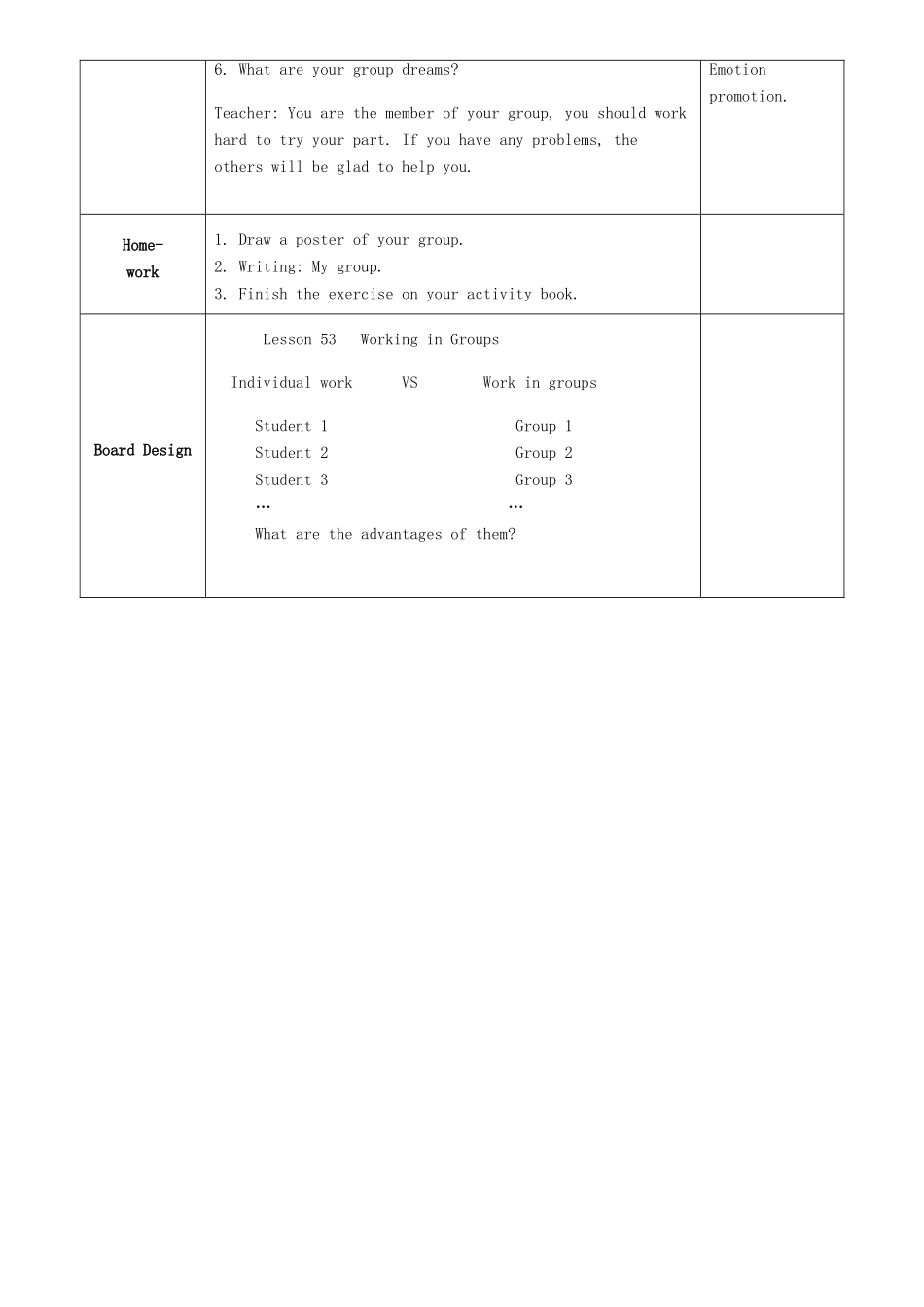 九年级英语下册 Unit 9 Lesson53 Working in Groups教学设计 （新版）冀教版_第3页