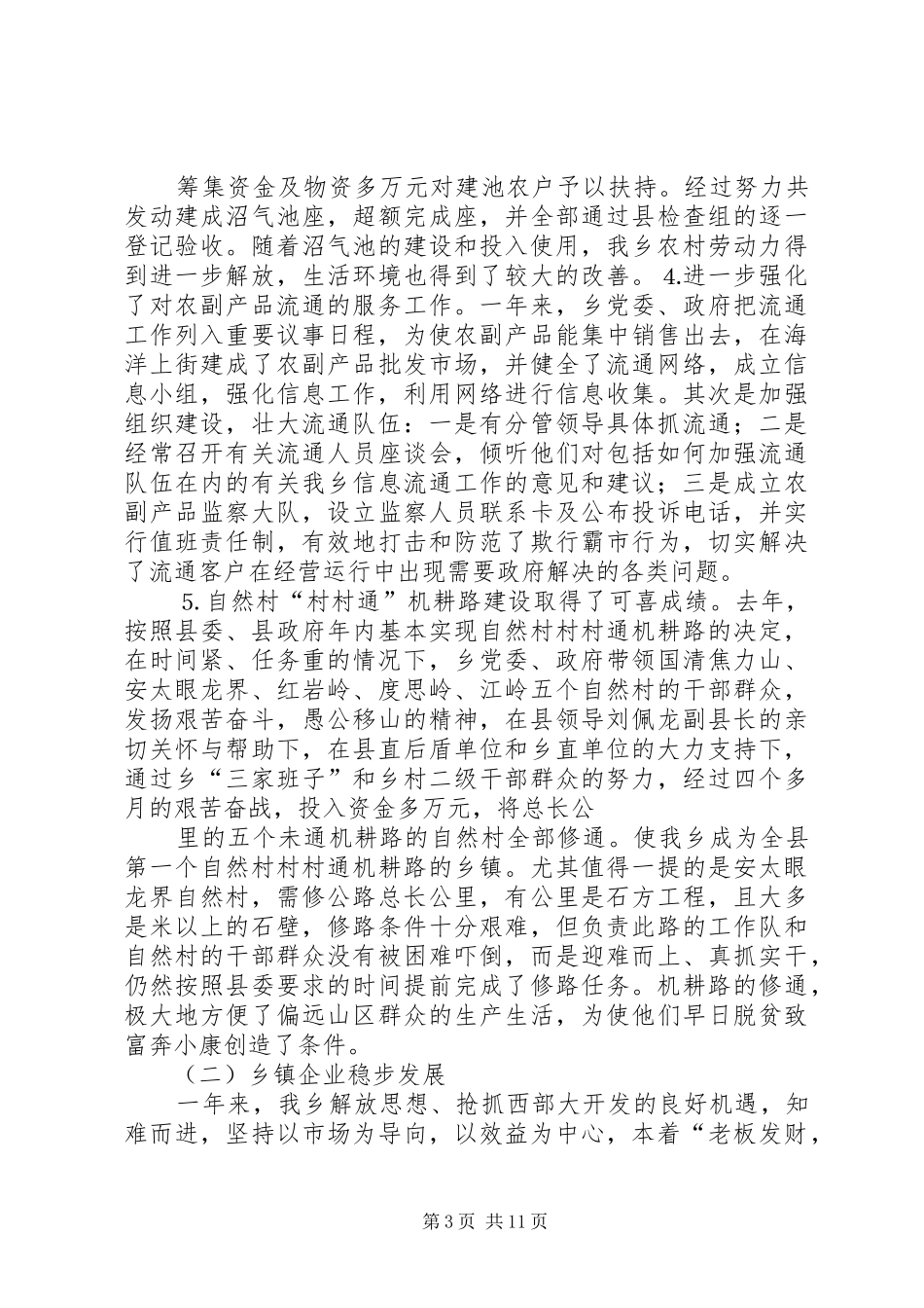 在年全乡经济工作会议上的讲话发言_第3页