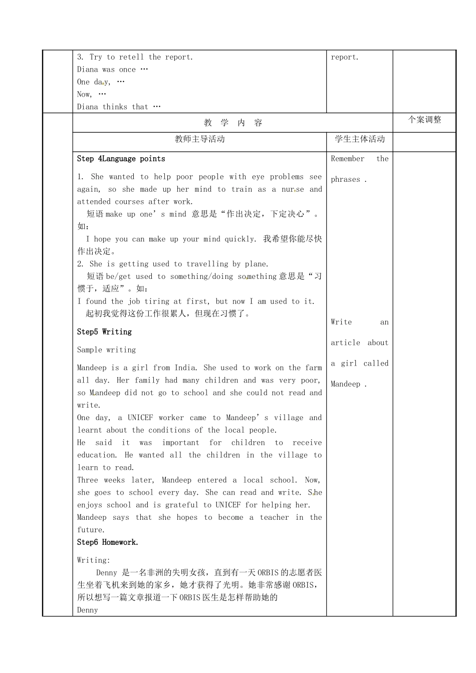 八年级英语下册 Unit 7 International Charities task教案 （新版）牛津版-（新版）牛津版初中八年级下册英语教案_第2页