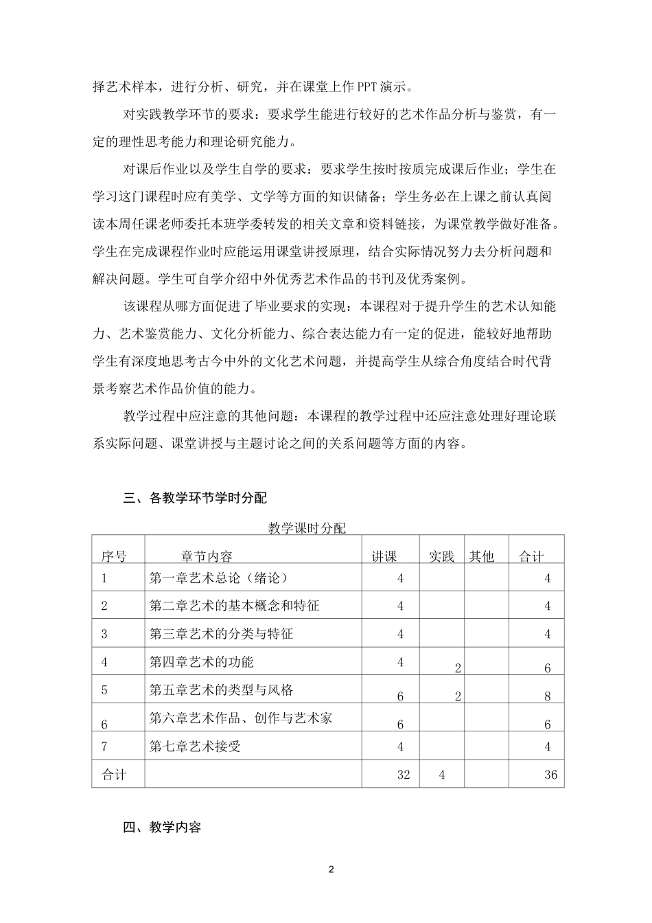 艺术概论-教学大纲_第2页