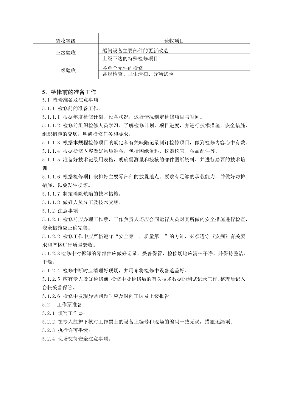 船闸设备电气部分检修工艺规程_第3页