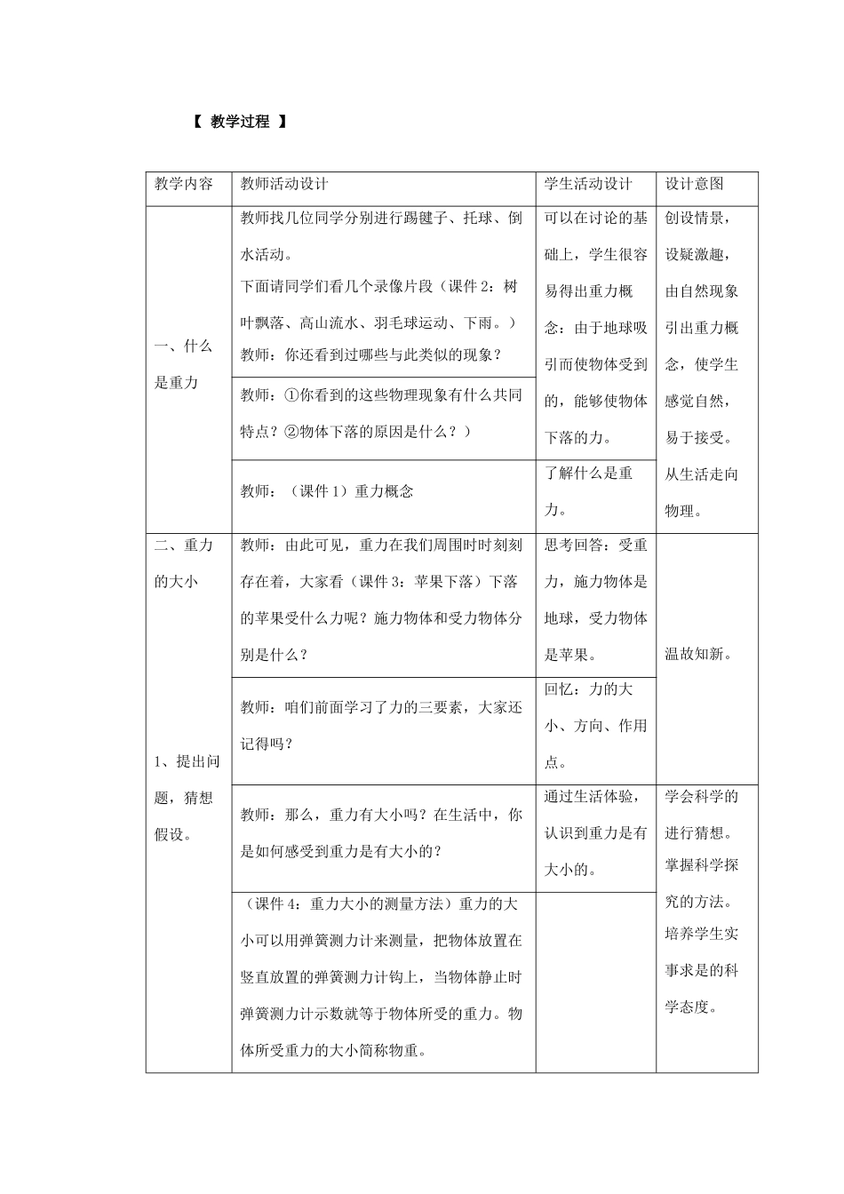 八年级物理全册 第六章 第4节《来自地球的力》教案1 （新版）沪科版-（新版）沪科版初中八年级全册物理教案_第2页