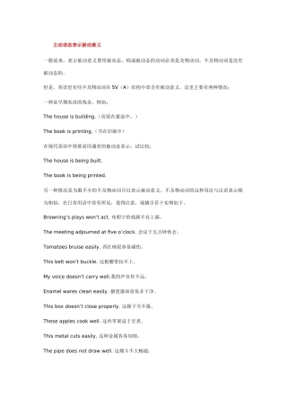 初三英语主动语态表示被动意义专题辅导