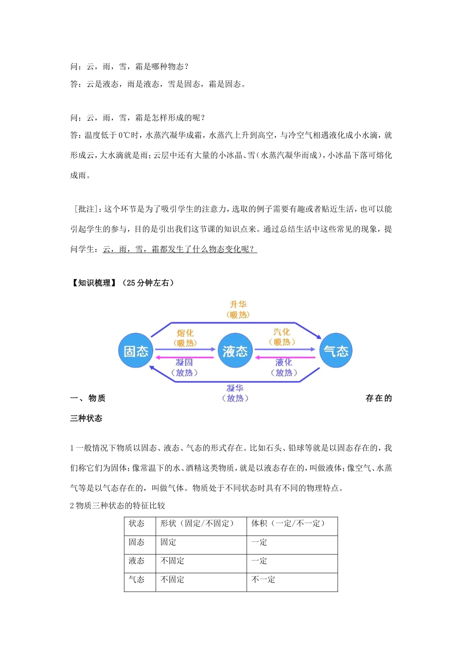 初中物理兴趣入门 第5讲 云，雨，雪，霜的形成—物态变化（教案）-人教版初中全册物理教案_第2页