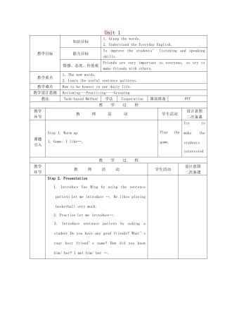 九年级英语上册 Unit 1 The Wise Man’s Advice Listening and Speaking教案 教科版五四制-教科版初中九年级上册英语教案