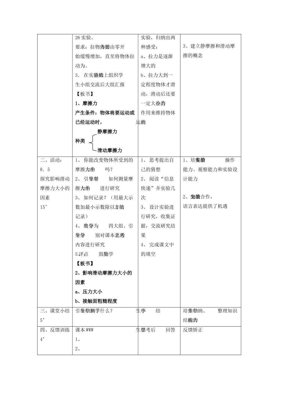 八年级物理下册 第8章 第3节《摩擦力（第1课时）》教案 （新版）苏科版_第2页