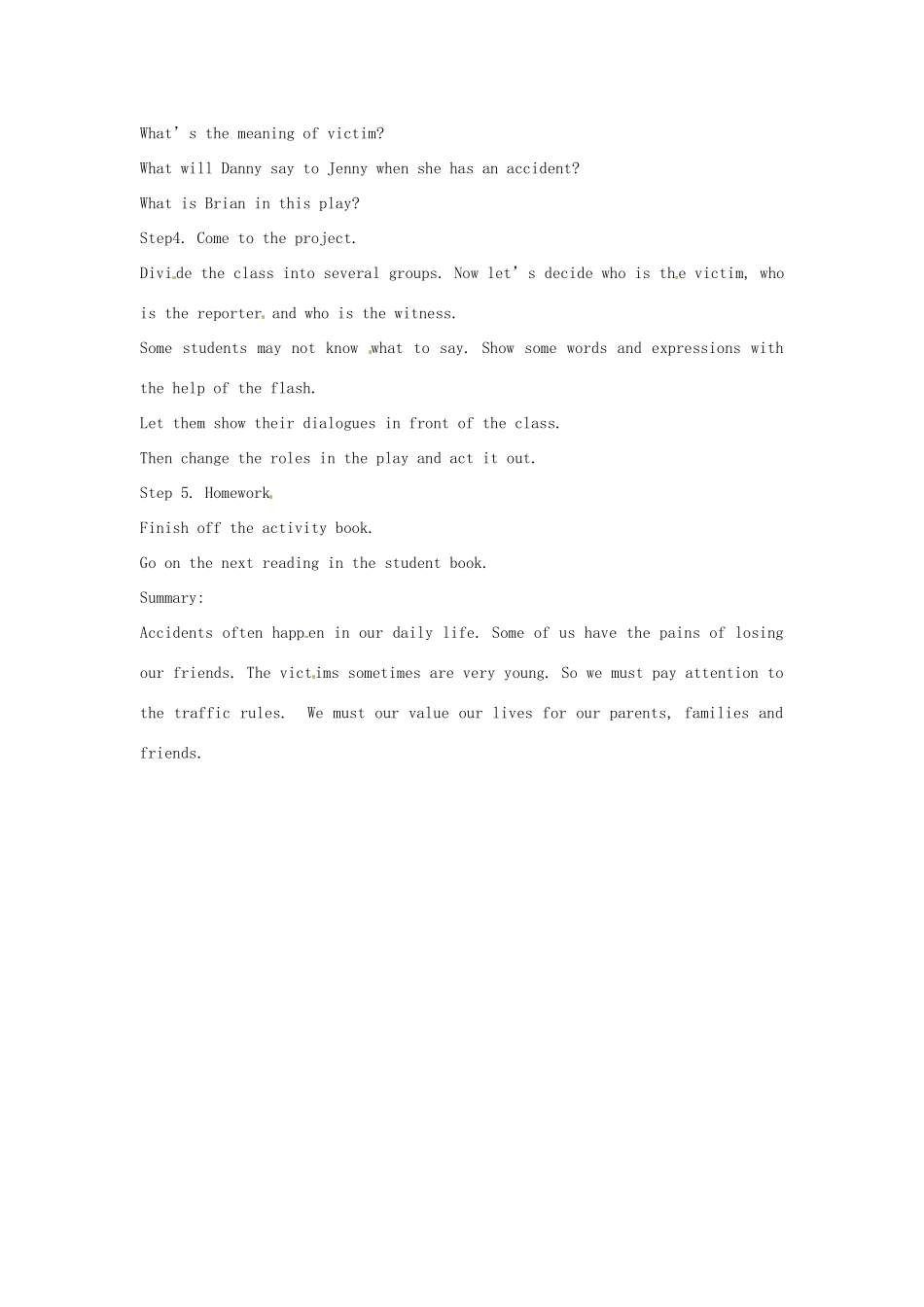 九年级英语下册 Unit 6 Accidents Lesson 41教案 冀教版_第2页