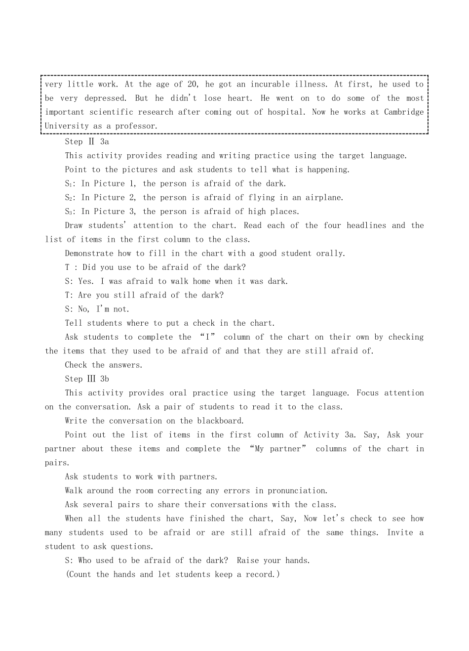 九年级英语全册 Unit 2 I used to be afraid of the dar kThe Third Period教案 人教新目标版_第2页