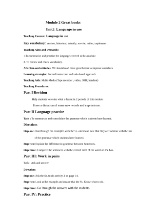 九年级英语Language in use教案新人教版