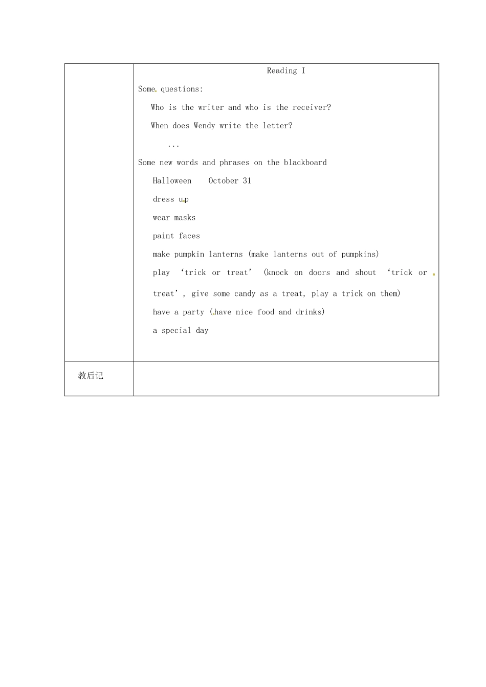 七年级英语上册 Unit 5 Let’s celebrate Reading I教案 （新版）牛津版-（新版）牛津版初中七年级上册英语教案_第3页