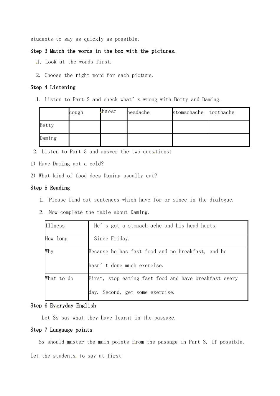 八年级英语下册《Module 4 Unit 1 I haven't done much exercise since I got my computer》教案 （新版）外研版-（新版）外研版初中八年级下册英语教案_第2页