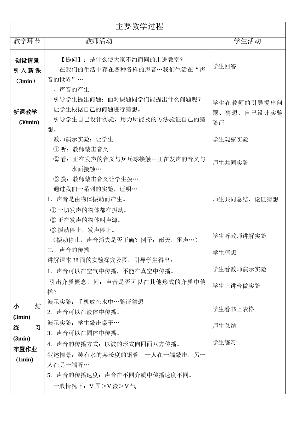 八年级物理 3.1声音的产生与传播公开课教案 沪科版_第2页